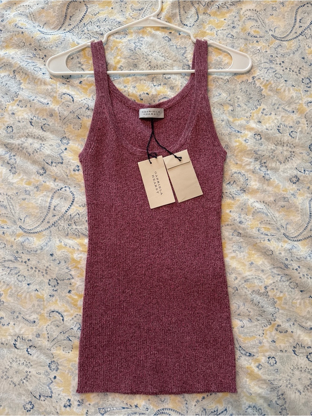 Gabriela Hearst Ribbed Tank in Blush